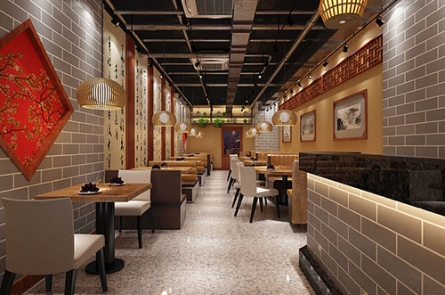 西城传统中式餐厅餐馆装修设计效果图