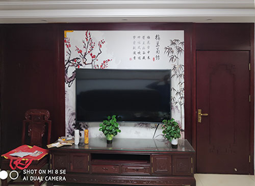 西城中式家庭装修电视柜效果展示